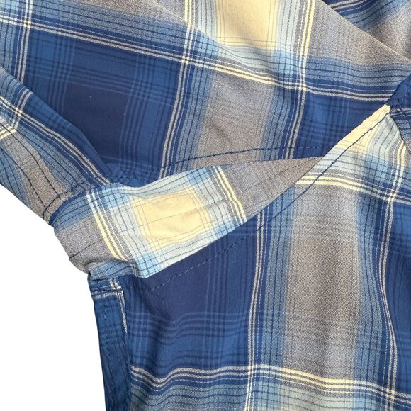 EUC Women's DULUTH TRADING CO. Sidewinder Plaid Gardening Shirt Blue | Size XL - Picture 4 of 10